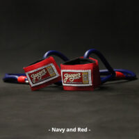 J-Bands™ Elite arm care and baseball conditioning bands with navy bands and red straps
